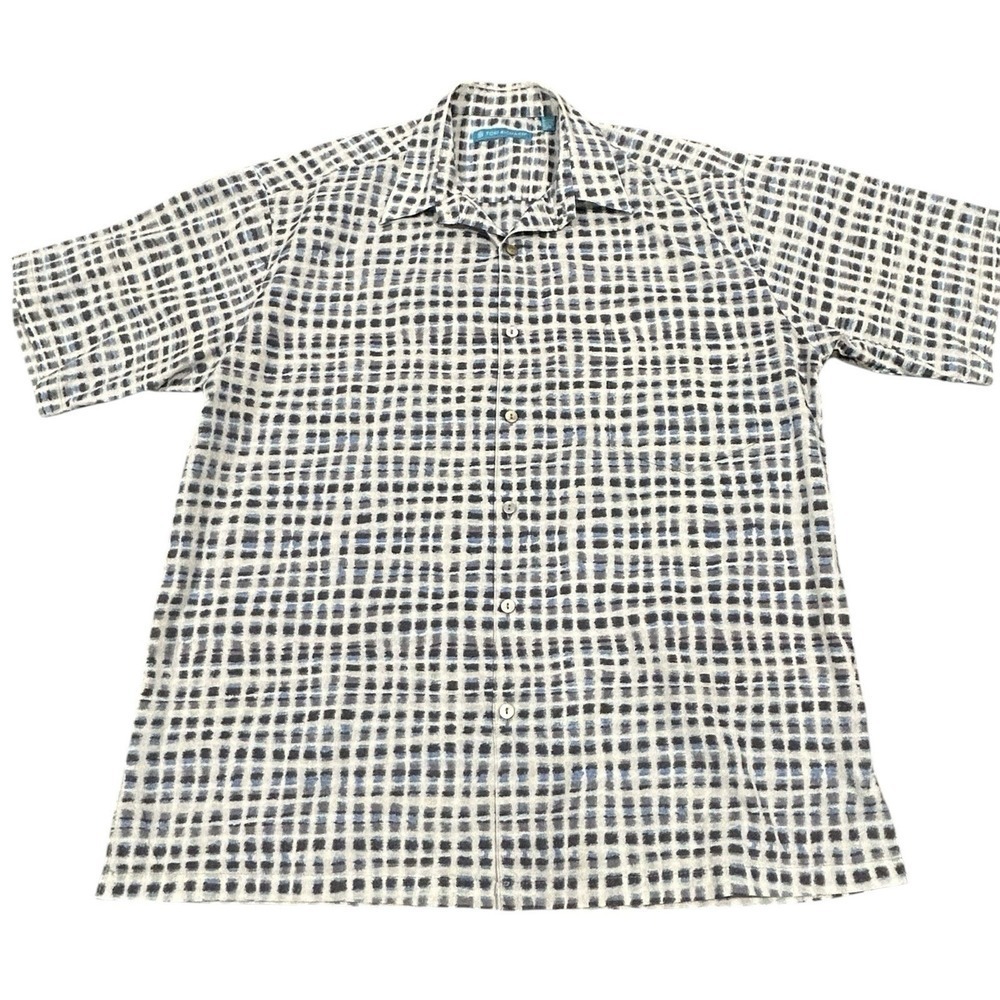 Tori Richard Men's Cotton Palaka Hawaii Plaid Front Button Shirt, Sz Medium